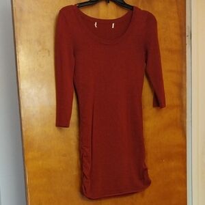 Elegant Long Sleeve Red Dress